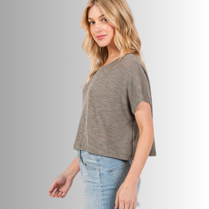 Kathryn Round Neck Boxy Top