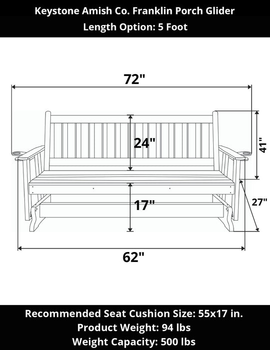Keystone Amish Co. Franklin Porch Glider