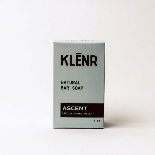 Klénr natural bar soap packaging on a white background