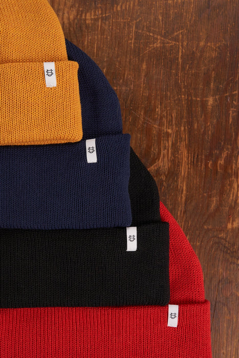 Cherry Red Easy Fit Upcycled Cotton Beanie - S/M and L/XL