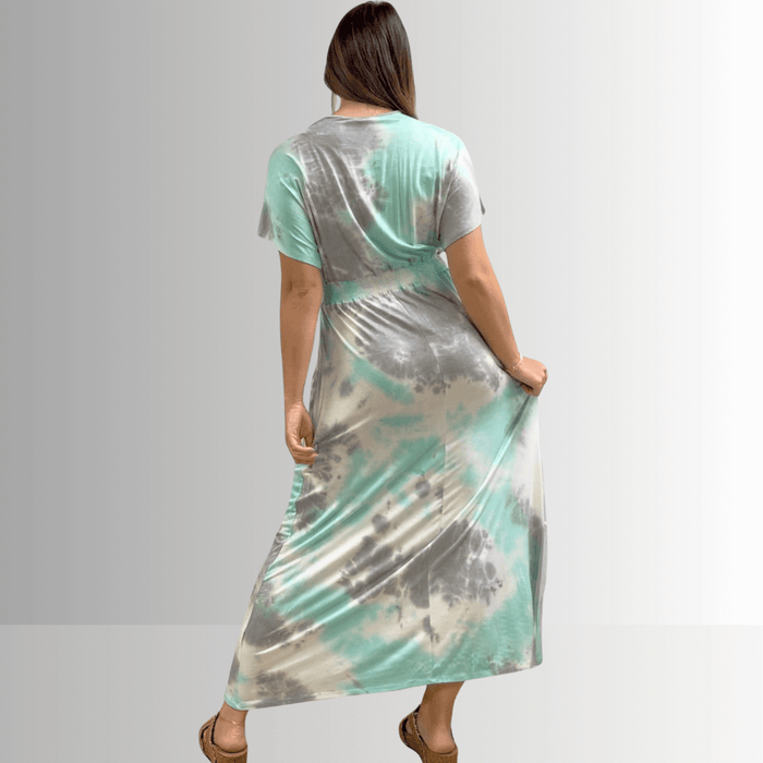 Kimber Mint Tie Dye Maxi Dress