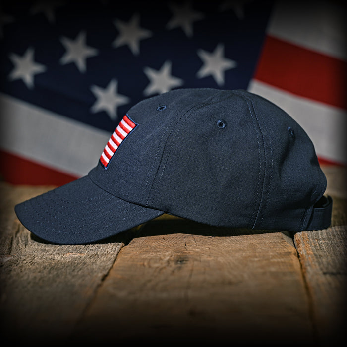 Navy Ripstop Full Fabric American Flag Range Hat