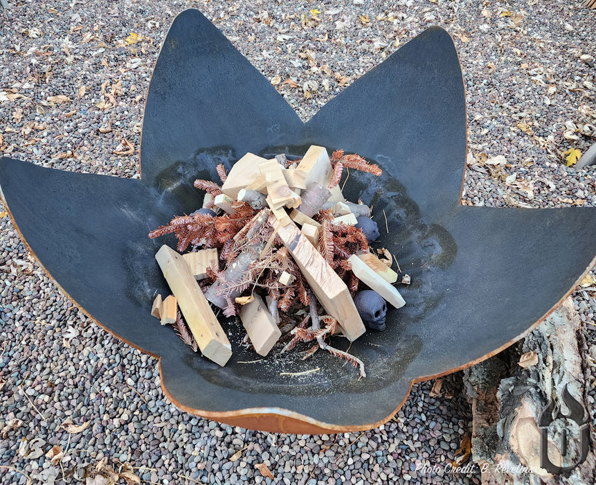 "Fire Flower" Fire Bowl with Hollow Base