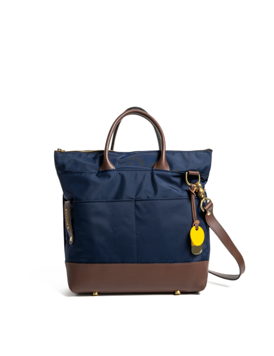 Otto | Navy Nylon + Brown Leather