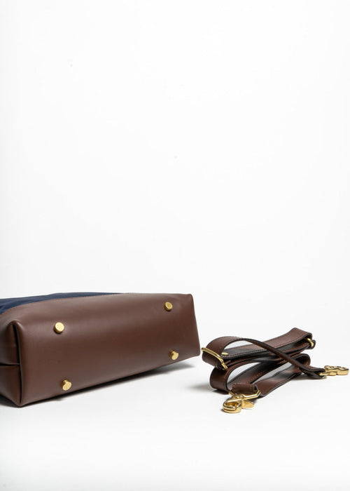 Otto | Navy Nylon + Brown Leather