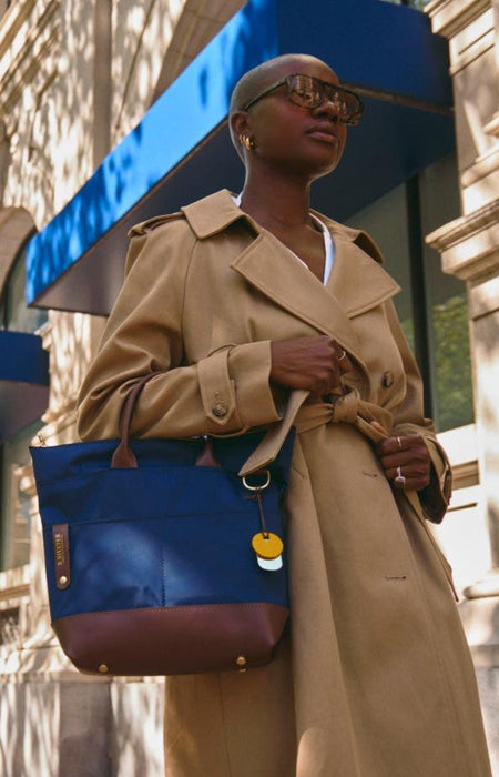 Otto | Navy Nylon + Brown Leather