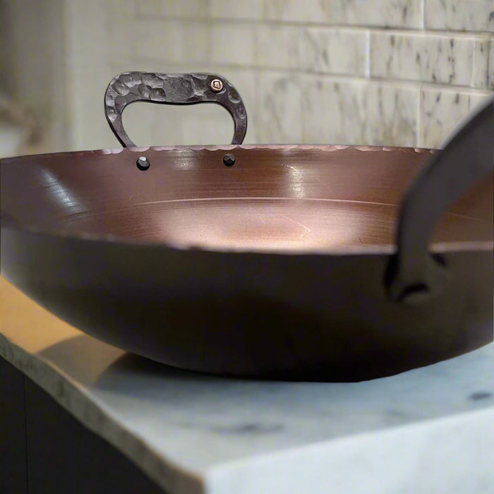 Hand Forged and Spun 13.5" Carbon Steel Wok