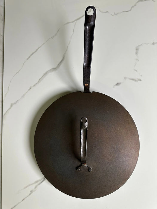 8" Hand Forged Round Carbon Steel Skillet
