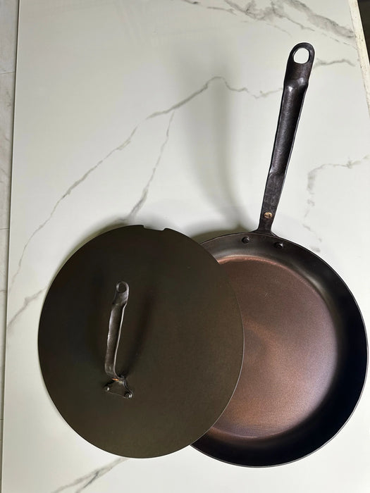 8" Hand Forged Round Carbon Steel Skillet