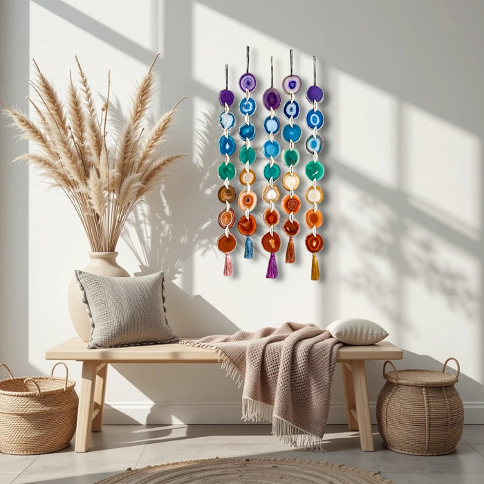Chakra Harmony Agate Garland Wall Hanging
