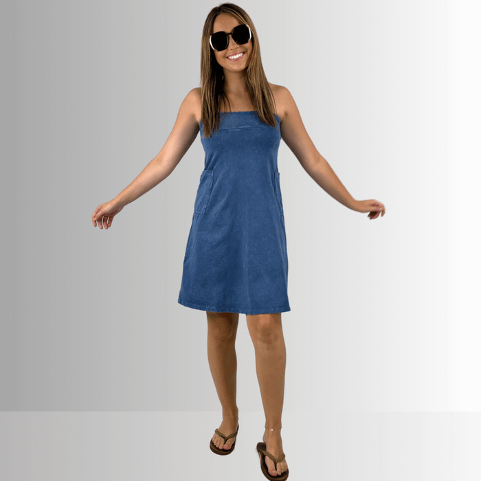 Alyssa Very Versatile Cotton Skirt in Dark Denim
