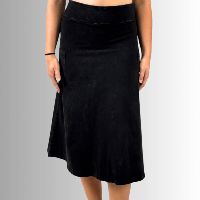 Alyssa Very Versatile Cotton Skirt in Dark Denim