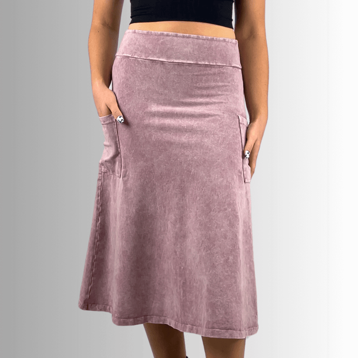 Alyssa Very Versatile Cotton Skirt in Dark Denim