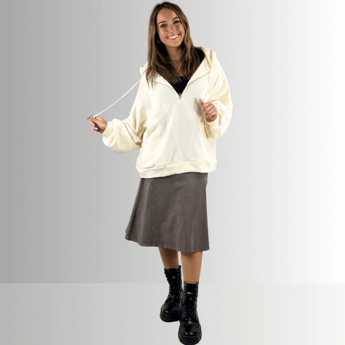 Alyssa Very Versatile Cotton Skirt in Dark Denim
