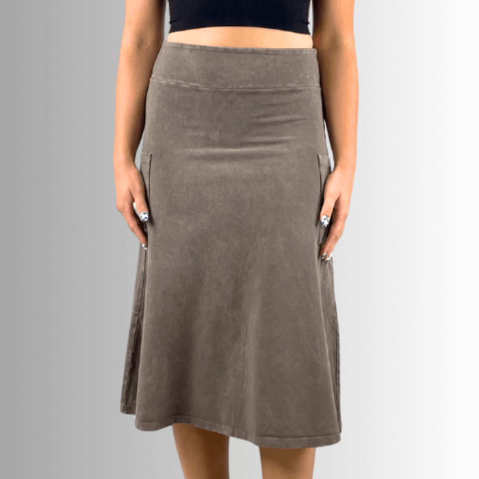 Alyssa Very Versatile Cotton Skirt in Dark Denim