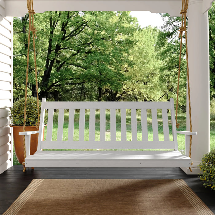 Keystone Amish Co. 5 Foot Franklin Poly Composite Porch Swing, Weathered Wood