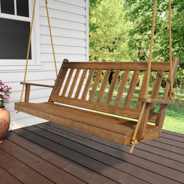Keystone Amish Co. 5 Foot Franklin Red Cedar Porch Swing without Cup Holders