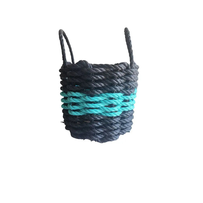 Rope Storage Basket Black and Teal