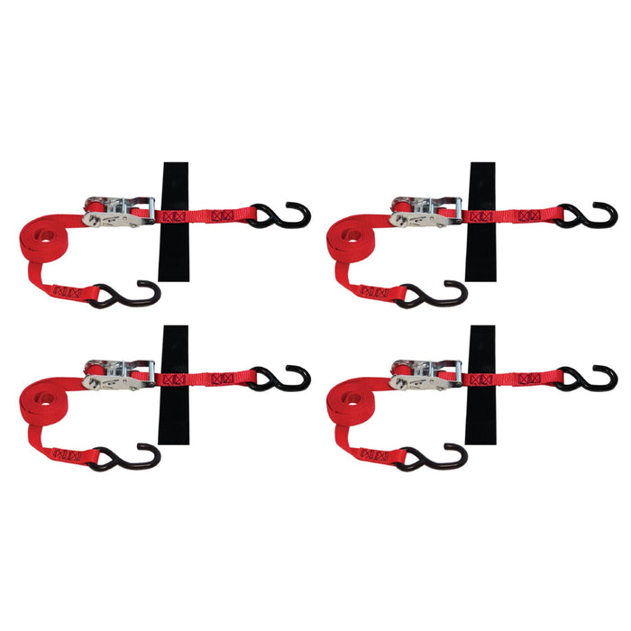 SNAP-LOC 1 in x 8 ft S-Hook Ratchet Strap Tie-Down 2,500 lb 2-Pack