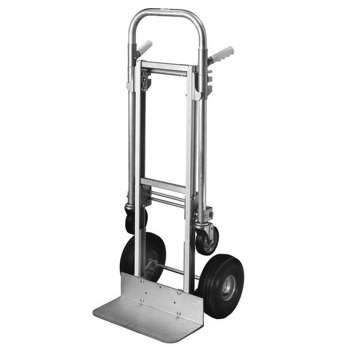 SNAP-LOC 800 lb Aluminum Hand Truck Cart with Convertible Platform and 10" Tires