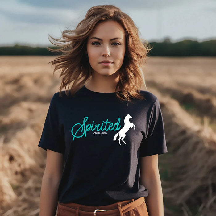 Spirited Horse Black Graphic Tee Shirt