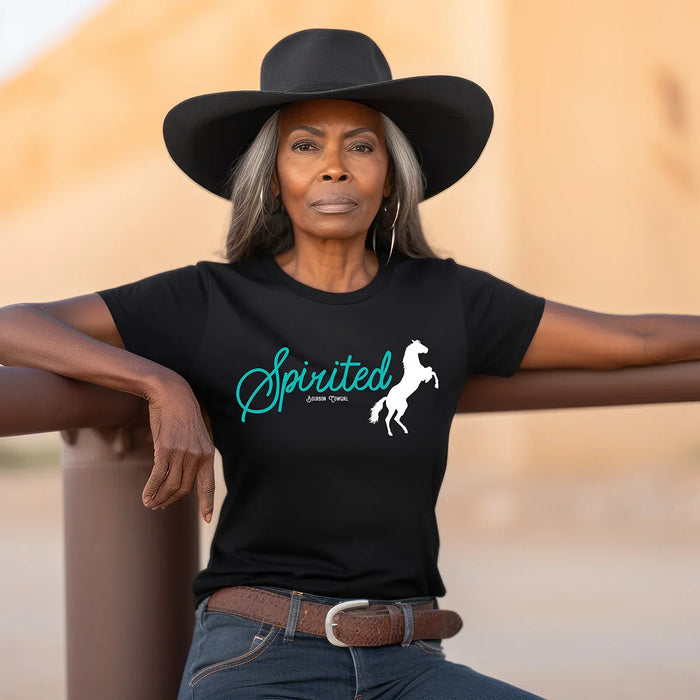 Spirited Horse Black Graphic Tee Shirt