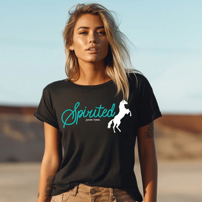 Spirited Horse Black Graphic Tee Shirt