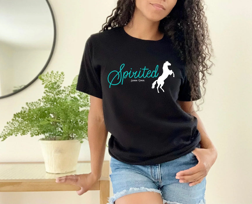 Spirited Horse Black Graphic Tee Shirt