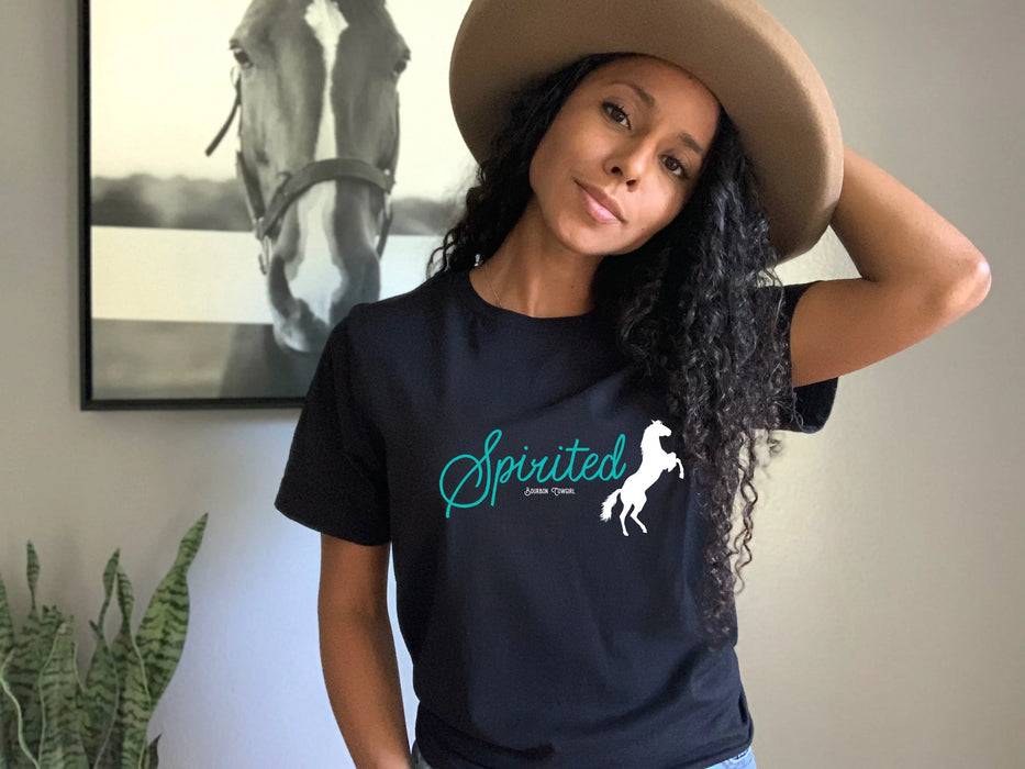 Spirited Horse Black Graphic Tee Shirt