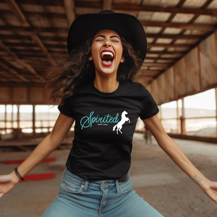 Spirited Horse Black Graphic Tee Shirt