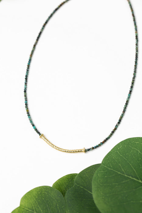 Tranquil Gardens 16-18" African Turquoise Bar Simple Necklace