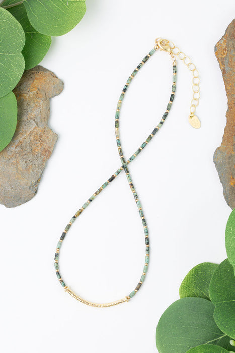 Tranquil Gardens 16-18" African Turquoise Bar Simple Necklace