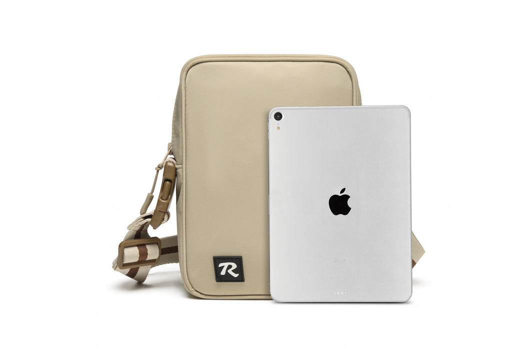 Martha  | Khaki Nylon + Neutral Stripe Webbed Strap