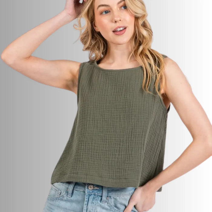 Triple Cotton Gauze Top