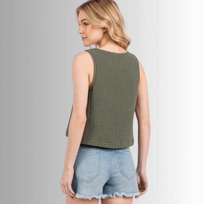 Triple Cotton Gauze Top