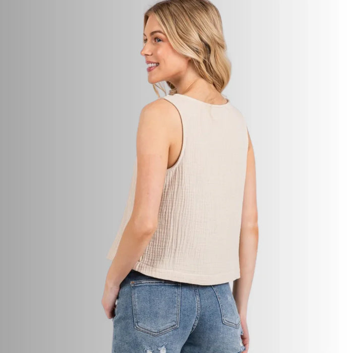 Triple Cotton Gauze Top