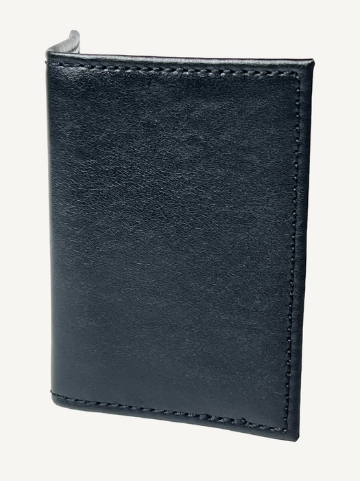 Black leather wallet on a white background