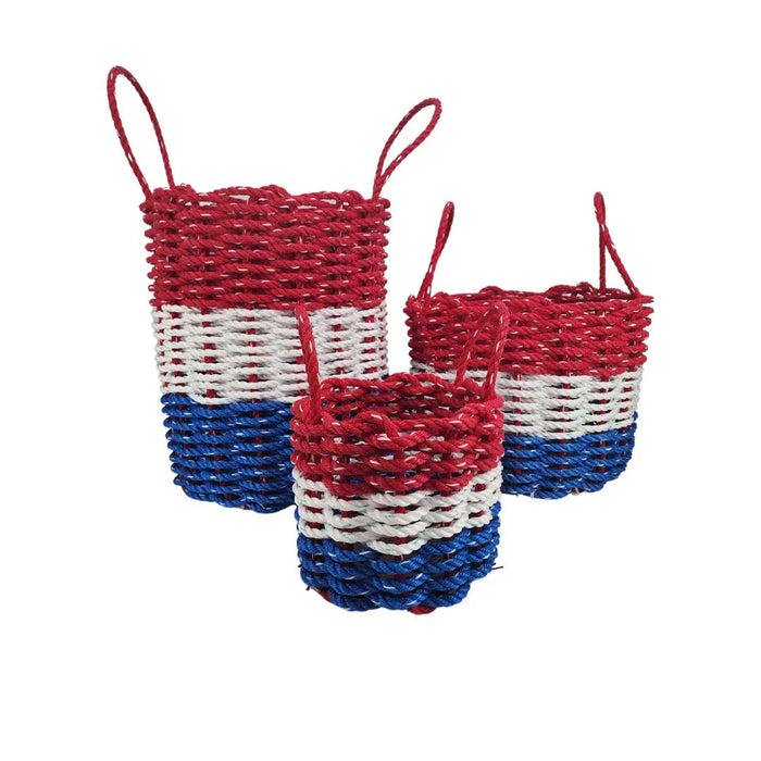 Red White and Blue Lobster Rope Basket