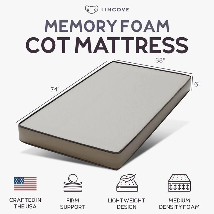 Cot Memory Foam Mattress - Made In USA