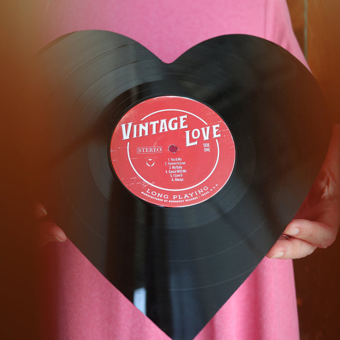 Vintage Vinyl Heart Art