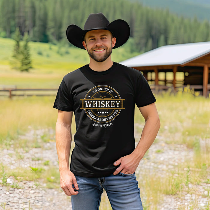 I Wonder if Whiskey Thinks About Me Too Graphic Tee