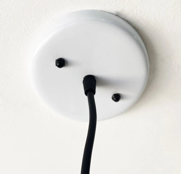 Large White Enamel Farmhouse Pendant Light