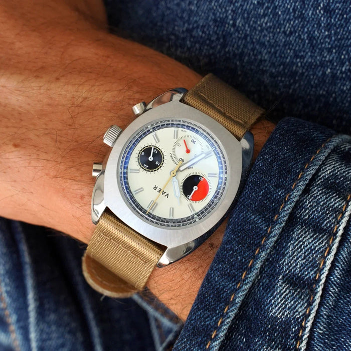 R1 USA Racing Chronograph Cream 42mm Watch
