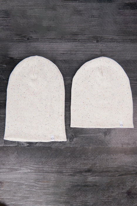 Grey Fleck Easy Fit Fine Gauge Upcycled Cotton Beanie