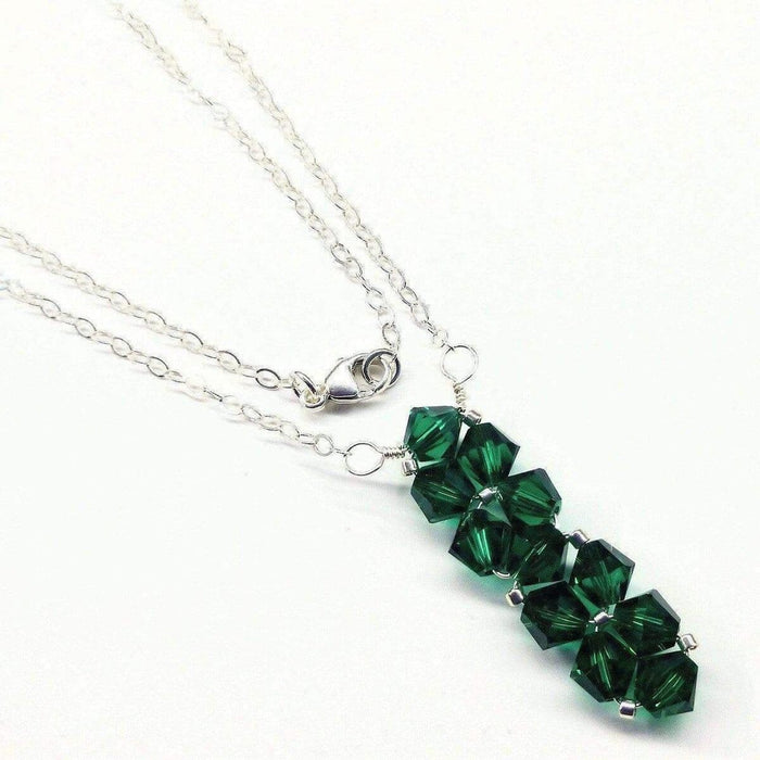Handmade Wire Woven Crystal Rock Candy Necklace in Various Colors