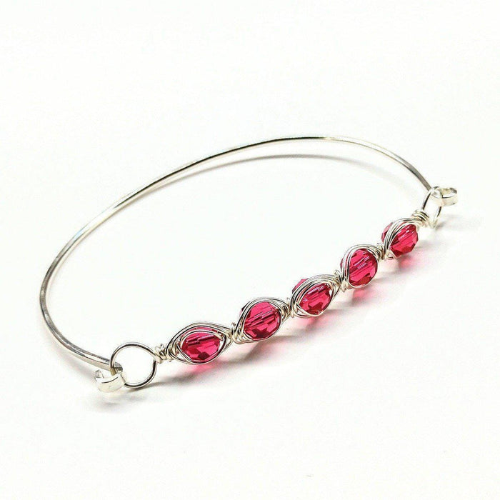 Larger Oval Shaped Swarovski Crystal Bar Bangle Bracelet