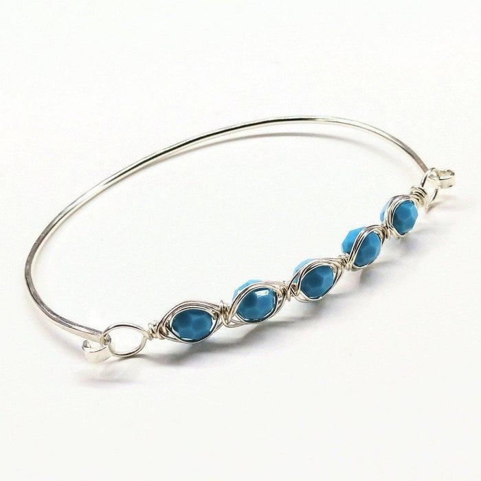 Larger Oval Shaped Swarovski Crystal Bar Bangle Bracelet