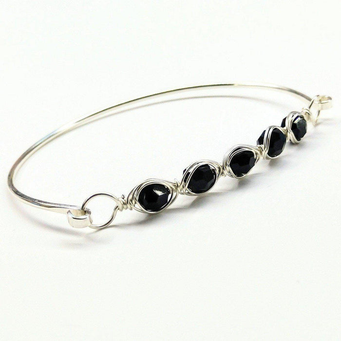 Larger Oval Shaped Swarovski Crystal Bar Bangle Bracelet