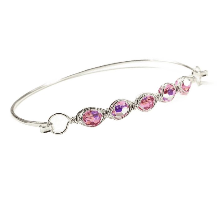 Larger Oval Shaped Swarovski Crystal Bar Bangle Bracelet