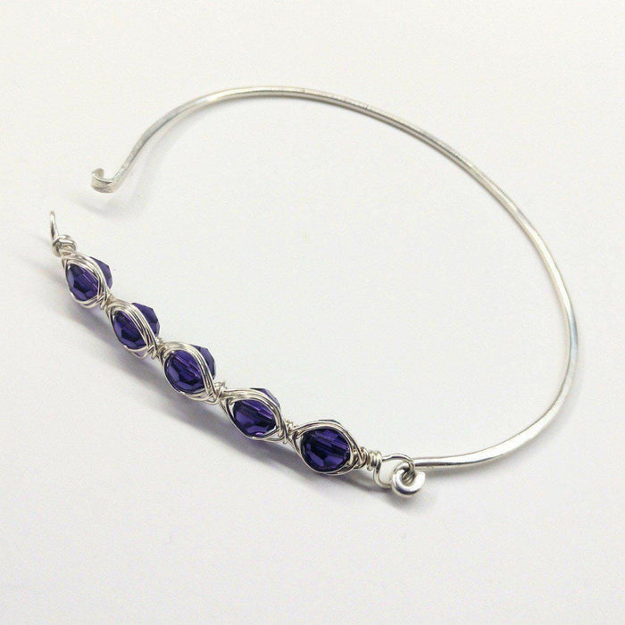Larger Oval Shaped Swarovski Crystal Bar Bangle Bracelet